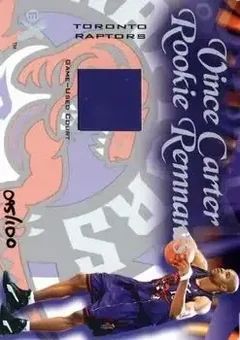 2000-01 E-X - Vince Carter Rookie Remnants #NNO - Vince Carter - Toronto Raptors
