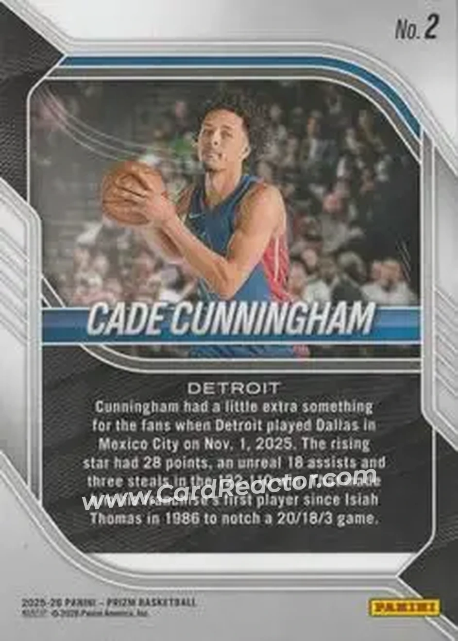 Back of Cade Cunningham
