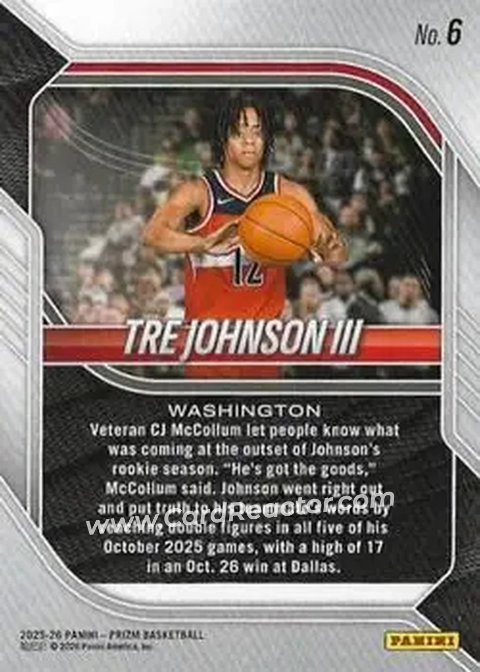 Back of Tre Johnson III