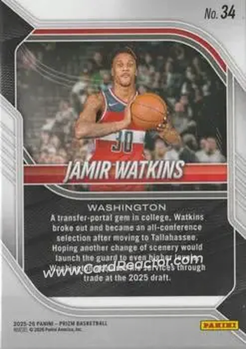 Back of Jamir Watkins
