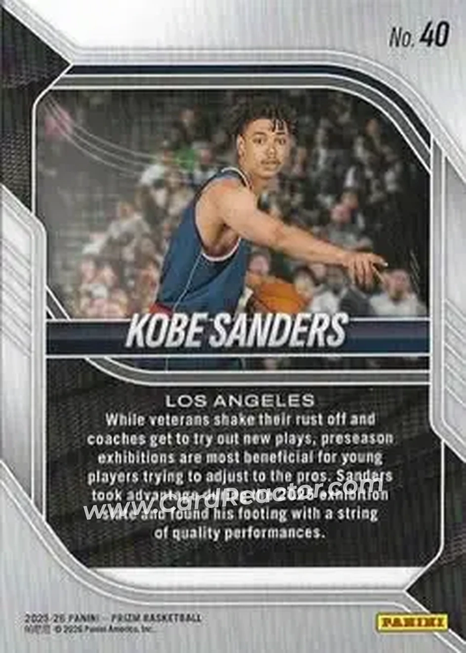 Back of Kobe Sanders
