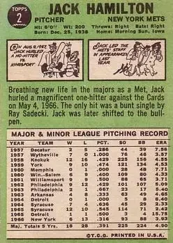 Back of Jack Hamilton