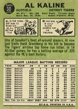 Back of Al Kaline