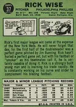 Back of Rick Wise