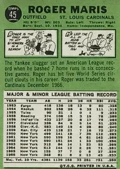 Back of Roger Maris