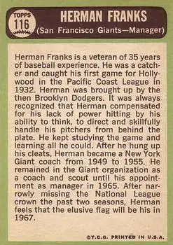 Back of Herman Franks