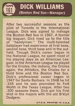 Back of Dick Williams