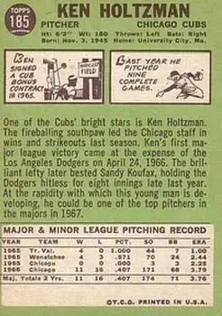 Back of Ken Holtzman
