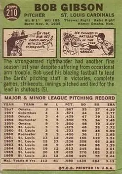 Back of Bob Gibson