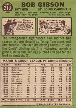 Back of Bob Gibson
