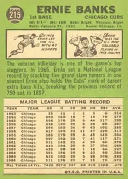 Back of Ernie Banks