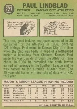 Back of Paul Lindblad