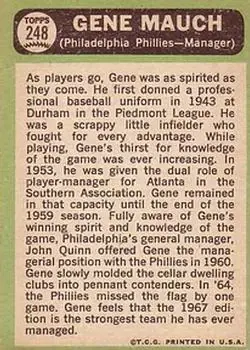 Back of Gene Mauch