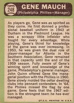 Back of Gene Mauch