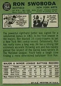 Back of Ron Swoboda
