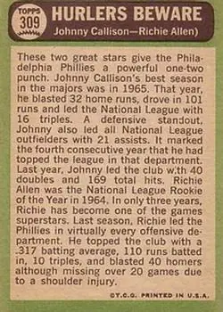 Back of Card #309