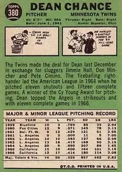Back of Dean Chance
