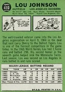 Back of Lou Johnson
