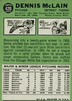 Back of Denny McLain