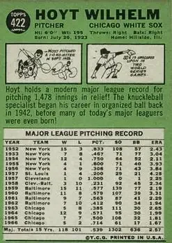 Back of Hoyt Wilhelm