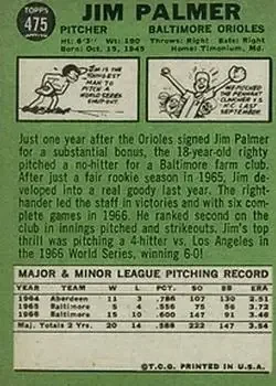 Back of Jim Palmer