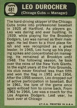 Back of Leo Durocher