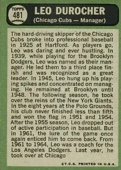 Back of Leo Durocher