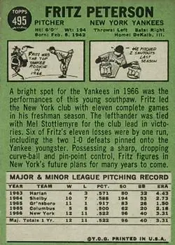 Back of Fritz Peterson
