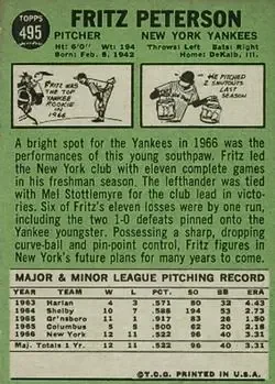 Back of Fritz Peterson