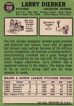 Back of Larry Dierker