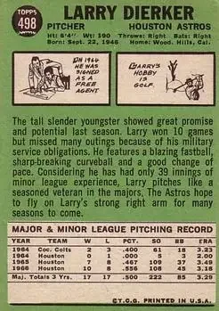 Back of Larry Dierker
