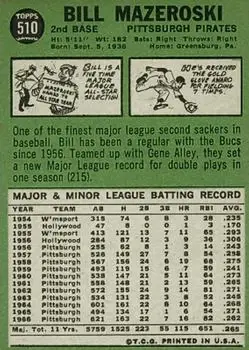 Back of Bill Mazeroski