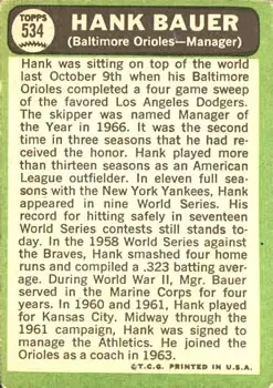 Back of Hank Bauer