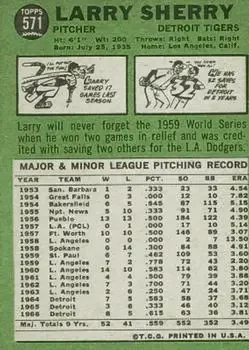 Back of Larry Sherry