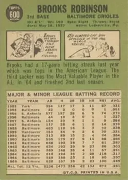 Back of Brooks Robinson