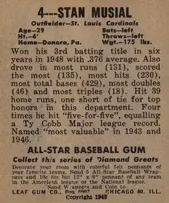Back of Stan Musial