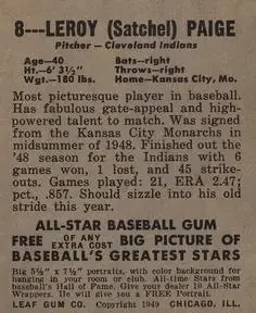 Back of Satchel Paige