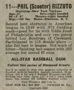 Back of Phil Rizzuto