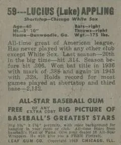 Back of Luke Appling