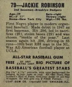 Back of Jackie Robinson