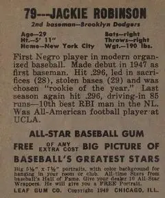 Back of Jackie Robinson