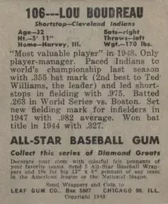 Back of Lou Boudreau