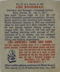Back of Lou Boudreau