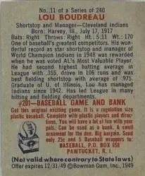 Back of Lou Boudreau