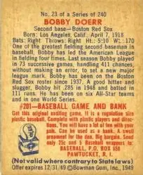 Back of Bobby Doerr