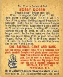 Back of Bobby Doerr