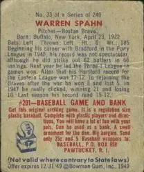 Back of Warren Spahn