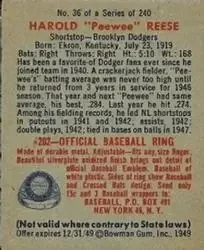 Back of Harold Reese