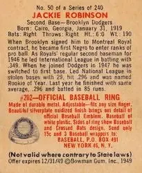 Back of Jackie Robinson
