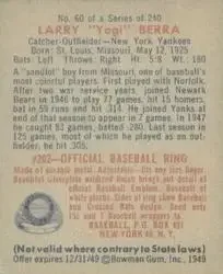 Back of Larry "Yogi" Berra